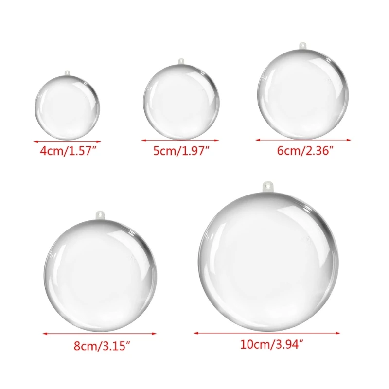 20 pçs bola transparente bolas árvore plástico ornamentos bauble