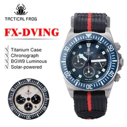 Tactical Frog Titanium Diving Watch For Men Chronograph VS75B Solar-powered Quartz Movement Watch BGW9 Super Luminous 20 ATM