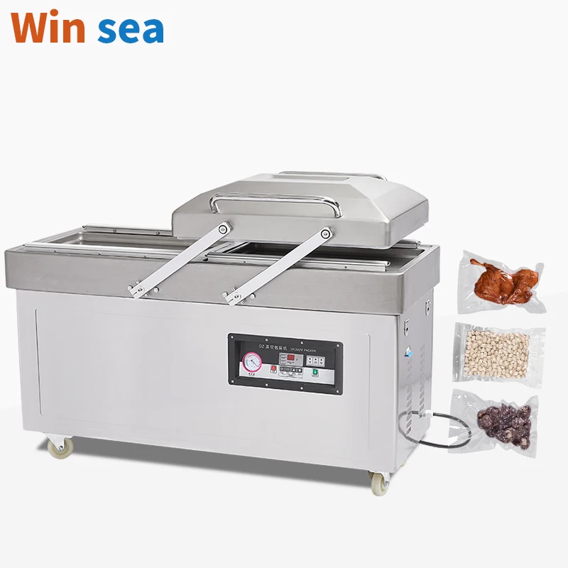 Semi-Automatic Electric Double Chamber Stainless Steel Vacuum Sealer CE Certification for Food Textile Apparel Storage Foil