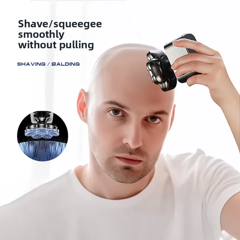 

2025Новая электробритва TYPE-C с цифровым дисплеем и девятью ножом, машинка для стрижки лысины, перезаряжаемая, шесть в одном