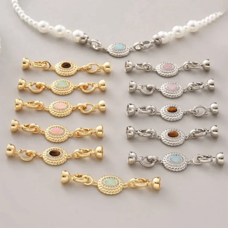 

DIY Jewellery Making Connector 18K Gold Plated Natural Stone Vintage Clasp Handmade Necklace Bracelet Needlework Accessories1Pcs