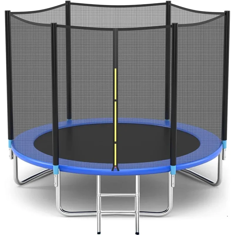 Pro Trampoline with Safety Enclosure, 8Ft 10Ft 12Ft 14Ft 15Ft 16Ft Heavy Duty Jumping Mat and Spring Cover Padding