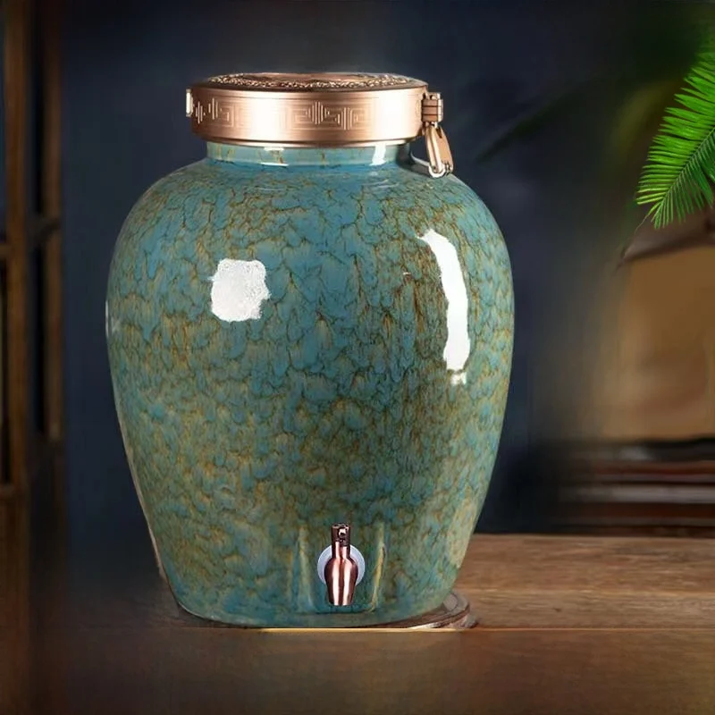 Jingdezhen Ceramic Wine Vessel Sealed Storage Jar for Home Use Suitable for Storing White Wine Or Liquor of Various Weights