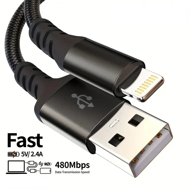 

USB-кабель для зарядки Lightning для iPhone 14 13 12 11 Pro Max 8 7 6, кабель для быстрой зарядки, кабель для передачи данных для iPad Mini, сертифицированный MFi