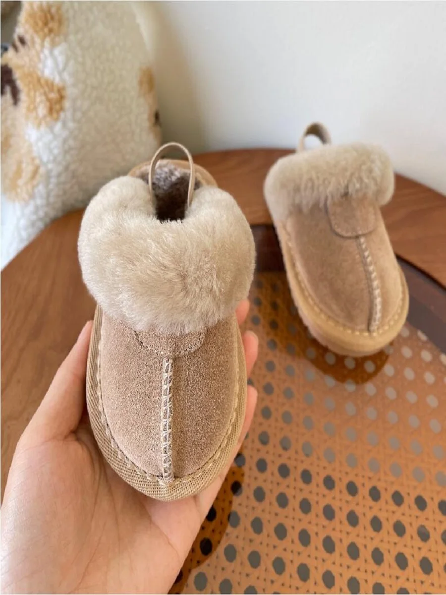 Size 15-30 Baby Plush Shoes Winter New Cotton Shoes Girls\' Fashion Warm Cotton Slippers Baby Soft Sole Walking Casual Shoes