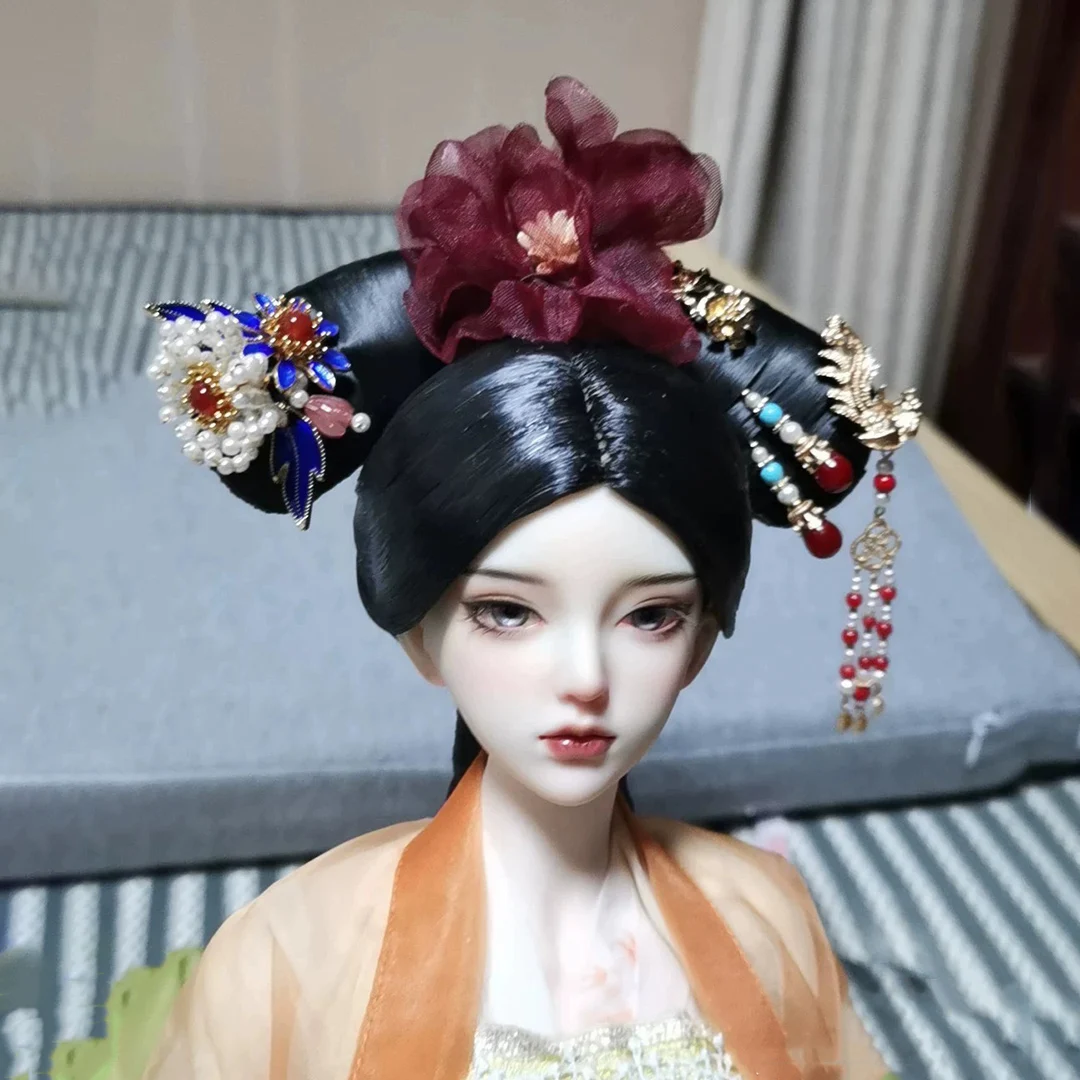 

1/4 1/3 Scale Ancient Costume BJD Wig Chinese Hanfu Fairy Hair Retro Wigs For BJD/SD MSD SD13 Girl SSDF Doll Accessories C2380