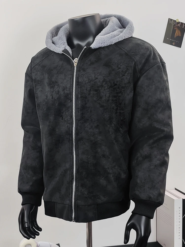 

Американская утепленная хлопковая куртка с капюшоном, мужская зимняя модная брендовая деконструированная теплая куртка в стиле High Street, кожаная куртка для пар