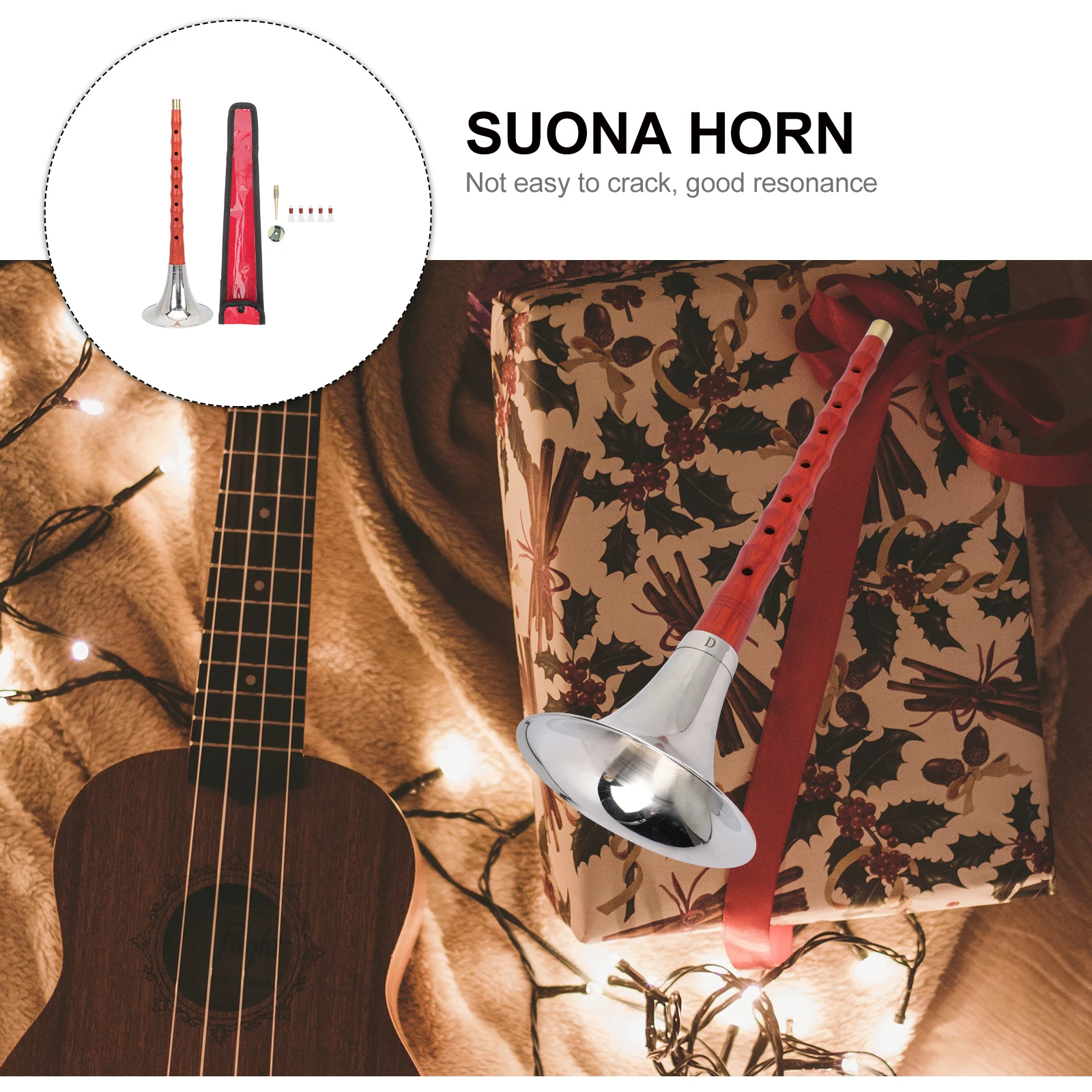 

Suona Musical Instrument for Beginners Traditional Wood Wind Easy to Play Durable RustProof Student Professional Practical Music