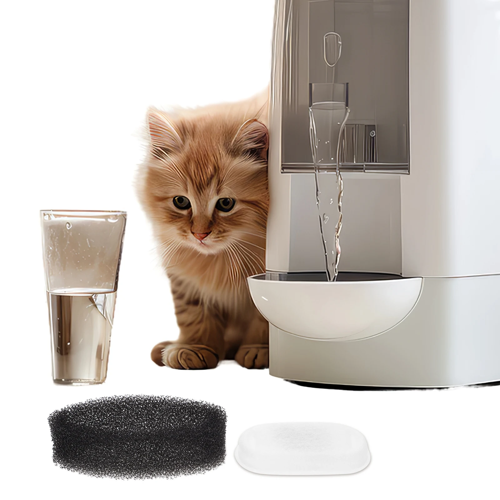 

1 set Durable Fountain Long Lasting Non-Woven Fabric for Dispenser Encourage Healthy Drinking Easy Install Safe Reusable for Dog