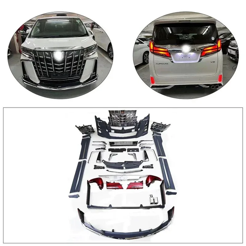 

High quality kit for To yo ta 30AGH Alphard 2015-2017 convert 2019 aero frontbumper bodykit with headlight and taillight