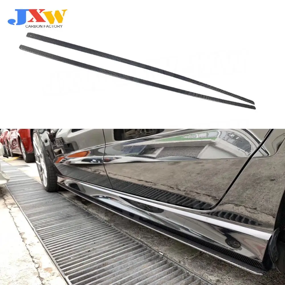 

Carbon Fiber Side Skirts Door Flaps Blade for Audi A3 Sline S3 RS3 Sedan 4 Door 2017 2018 2019 Fender Aprons Car Styling FRP