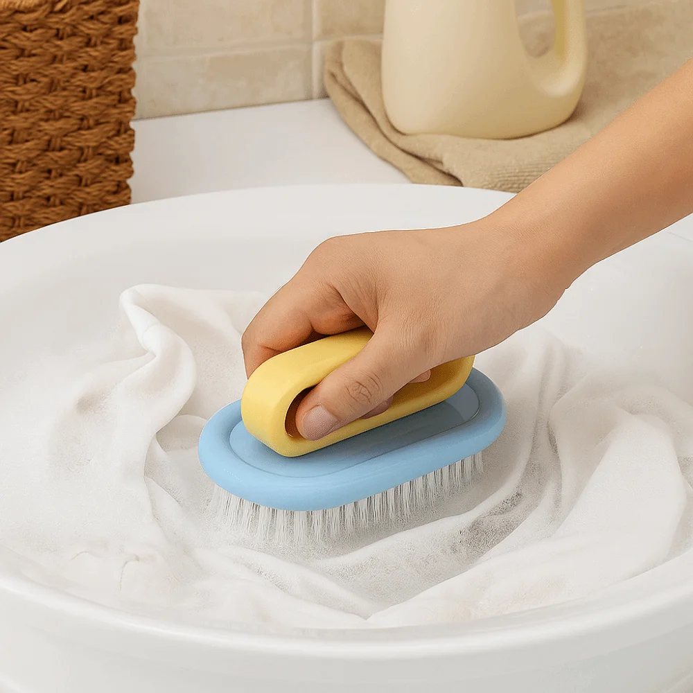 

2PCS/SET Plastic Long Handled Shoe Brush Ergonomic Portable Board Brush Soft Bristled Shoe Washing Brush Clothes Cleaning