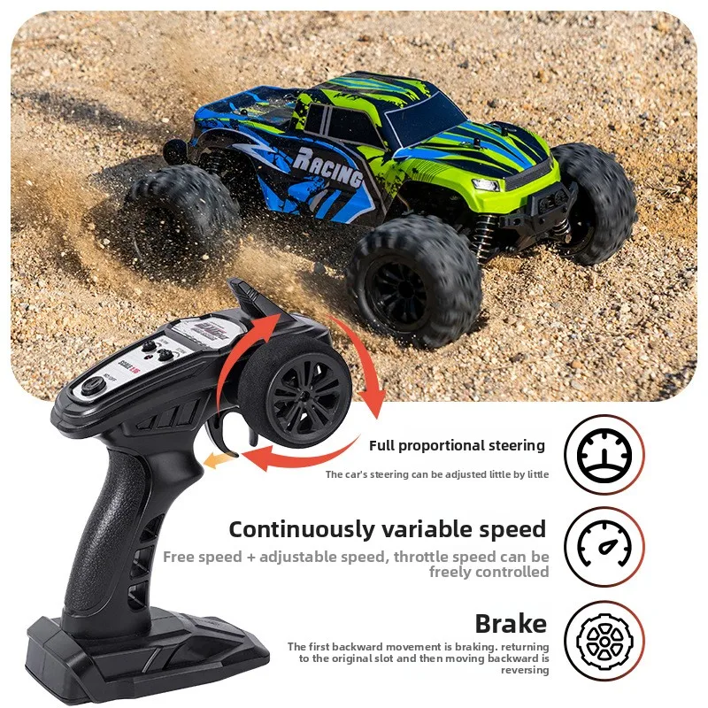 4WD RC Monster Truck, High Speed Drift Off-Road Climbing Pickup, Electric Remote Control Racing Car Model Toy for Boys