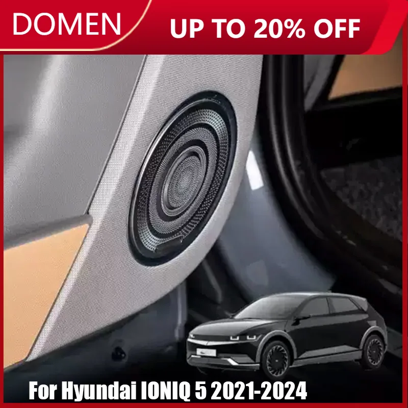 

for Hyundai IONIQ 5 2021 2022 2023 2024 Stainless steel material front and rear door audio panel decorative frame horn cover