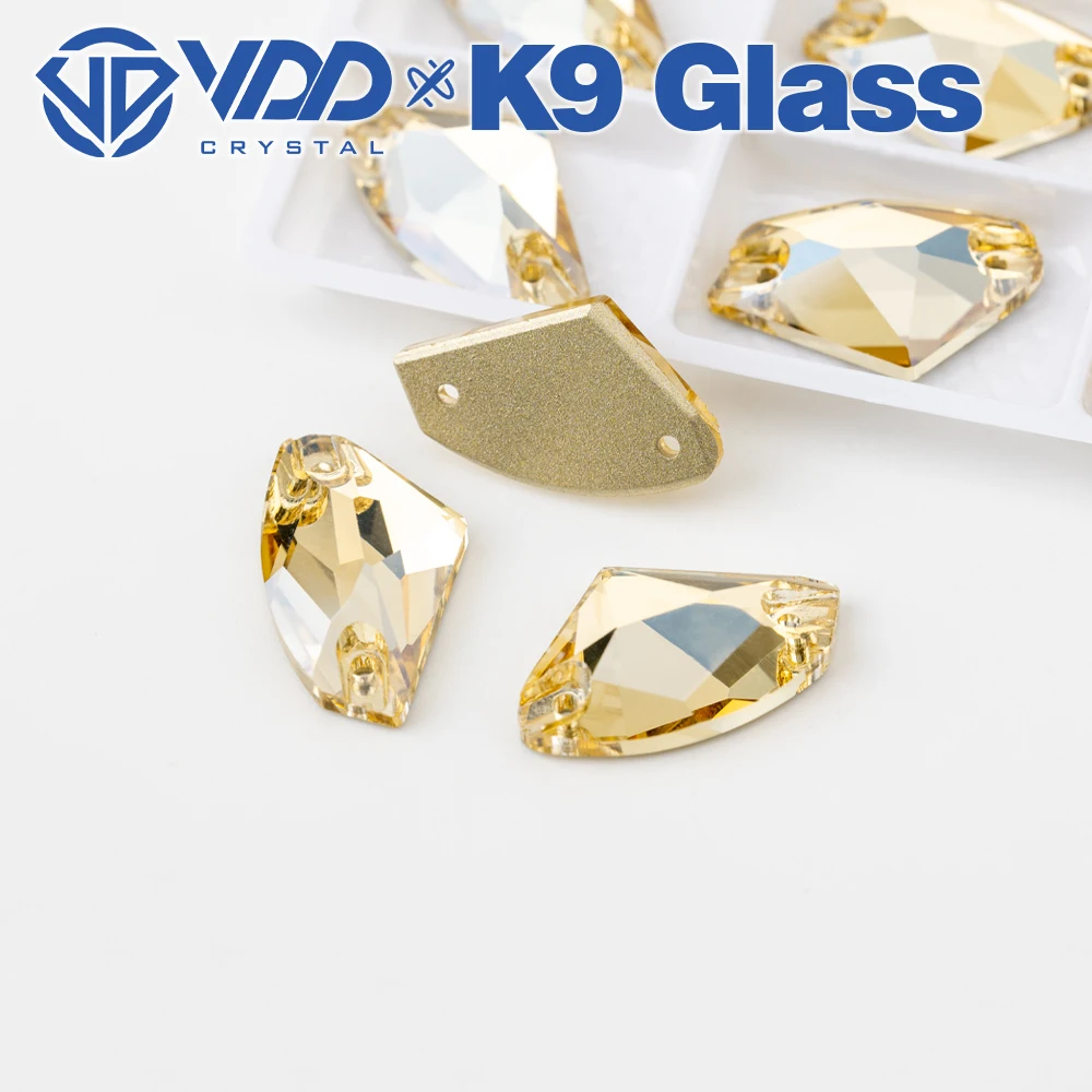 VDD S257 Golden Shadow Galactic Top Quality K9 Glass Sew On Rhinestones Crystal Flatback Sewing Stones For Clothes Decorations