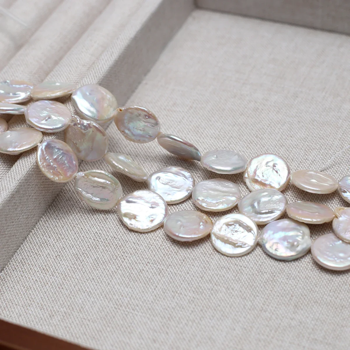 15x15 مللي متر AAA 18 سنتيمتر المياه العذبة الطبيعية الأبيض الجولة الباروك اللؤلؤ حبة مجوهرات هدية جعل عقد دي اي واي سوار إكسسوارات الزفاف #1