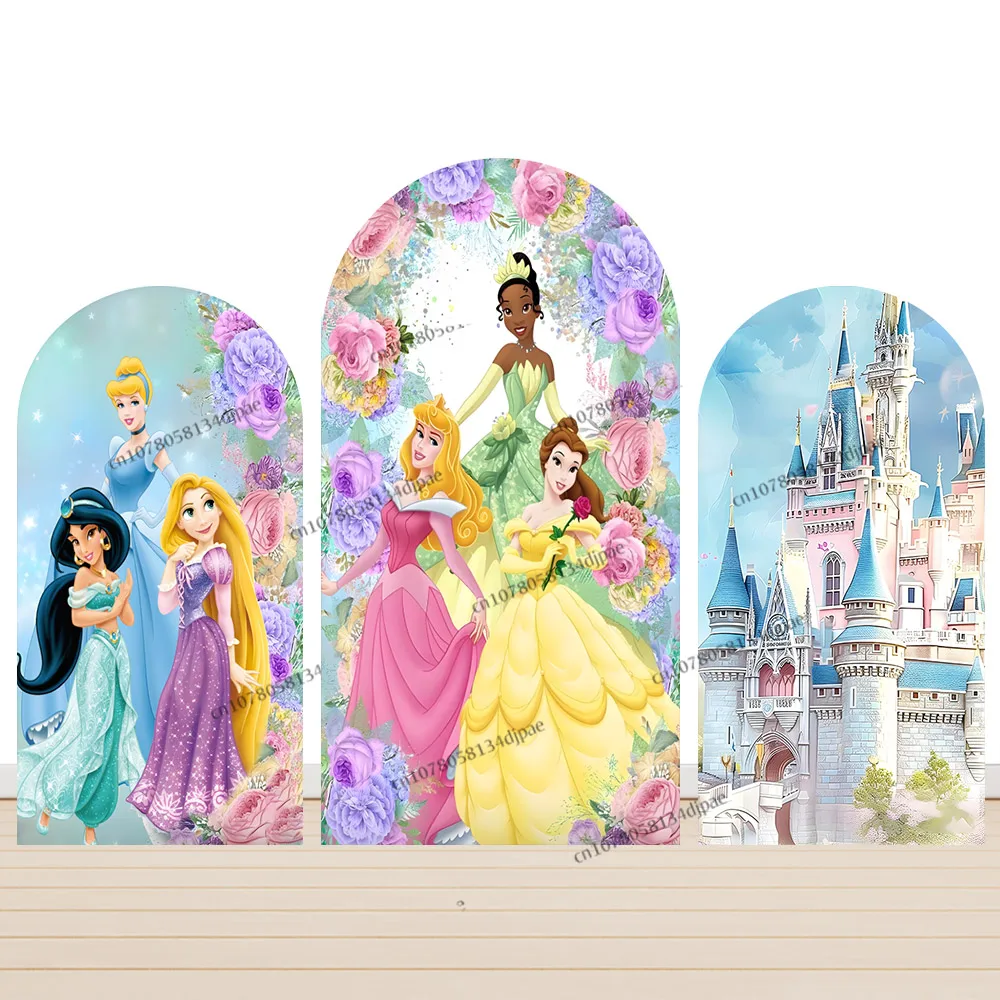 

Все принцессы тема день рождения арка фон украшение Белоснежка Белль Золушка девушка день рождения фон фотостудия баннер