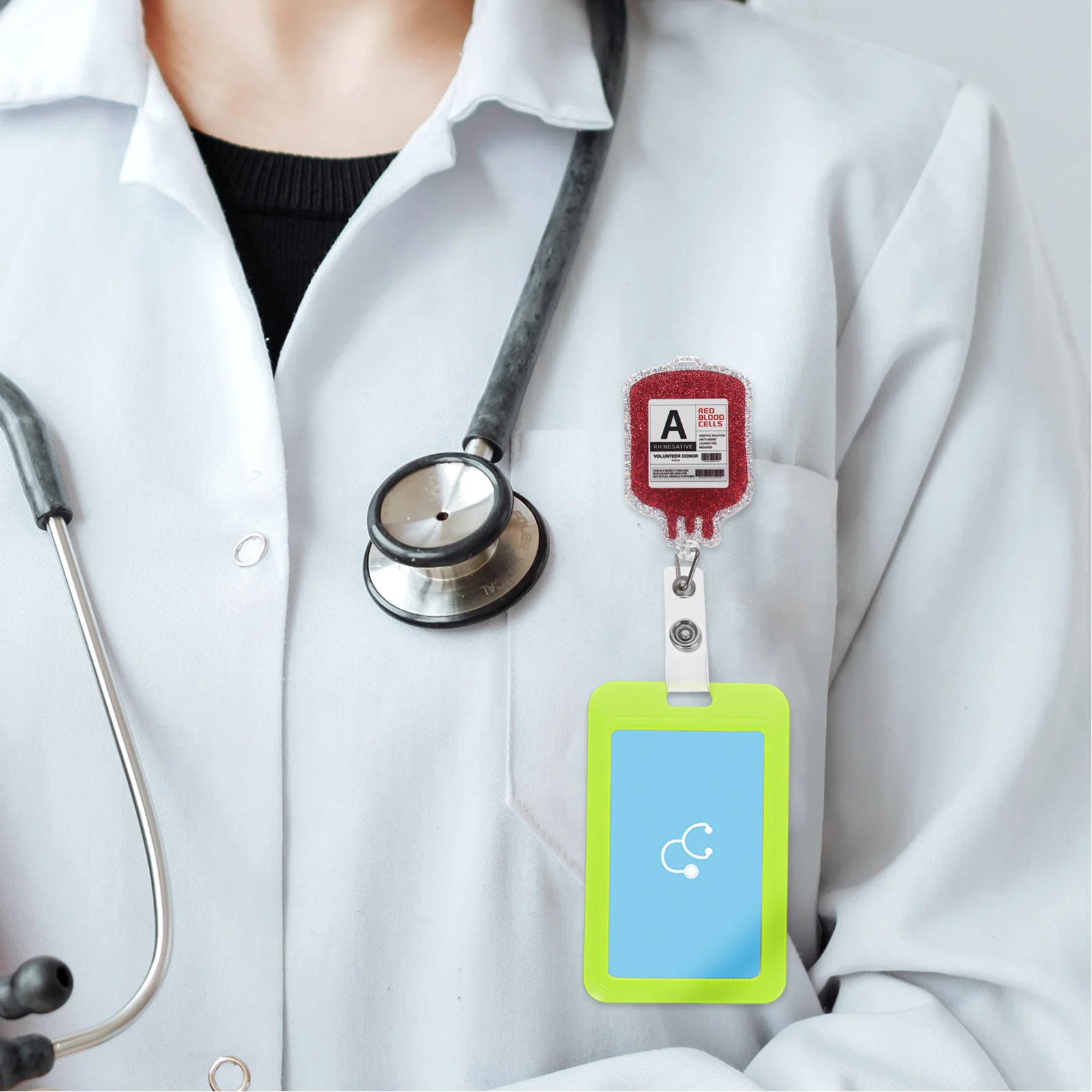 

Retractable Nurse Badge Reel Id Card Holder Multi-Function Cartoon Portable for Medical Staff Employee Use