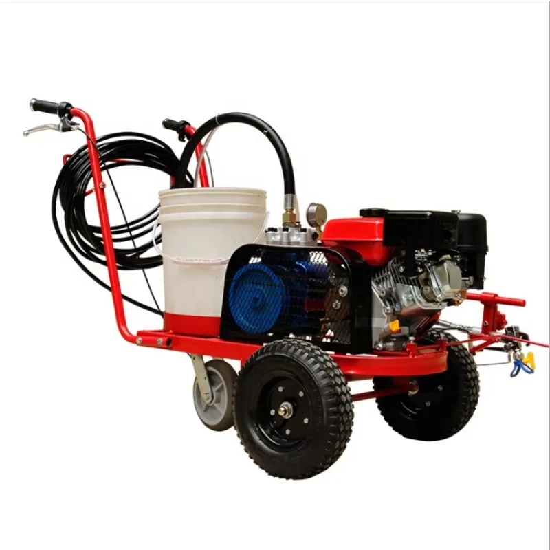 Walk Behind Road Line Applicator Machine Cold Plastic Sprayer for Athletic Field Running Track Fading Line Remarking Customized