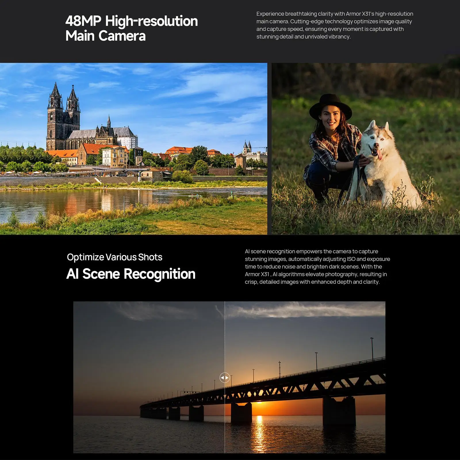 Ulefone Armor X31 Rugged Smartphone 6GB+128GB 6.56” 48MP Camera Night Camera 6050mAh Battery Android 14 NFC Global Version