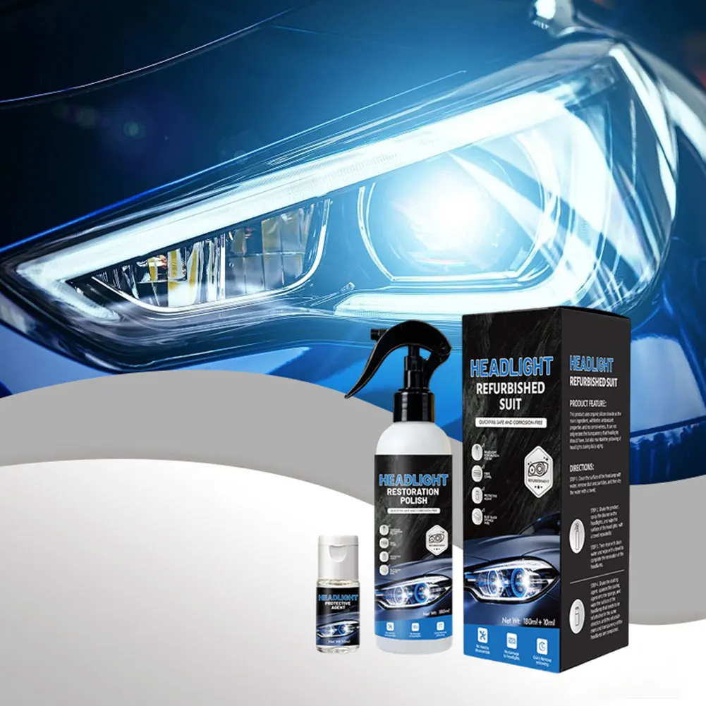 Automotive Headlight Lens Polishing Compound Kit Restores Brightness, Enhances Safety. Professional Shine At Home