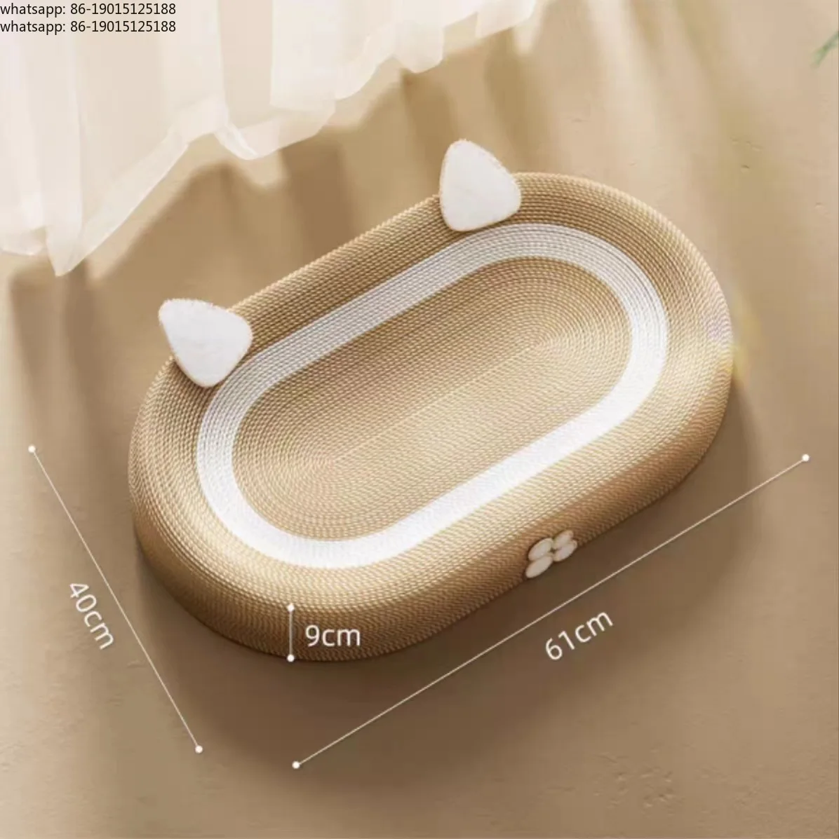 Handmade Sisal Cat Scratcher Pad  Circular Scratching Post Non-Shedding Kitten Toy Durable Cardboard Claw Sharpener