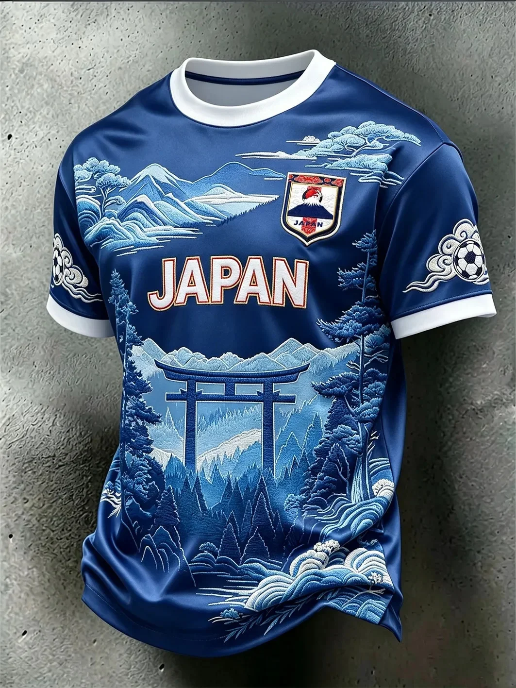 Nouveau Maillot de Football Concept Sakura Japonais 2026 pour Fans – T-shirt de Sport 3D à Séchage Rapide pour Hommes, Entraînement et Compétition