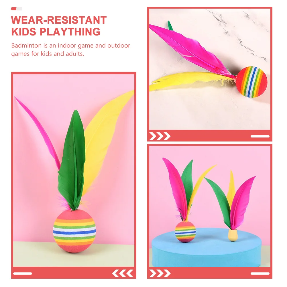 6 قطع من كرة الريشة للنشاط الداخلي عالي المرونة ومقاوم للاهتراء ومجموعة ممارسة المكوكات القابلة للاستبدال