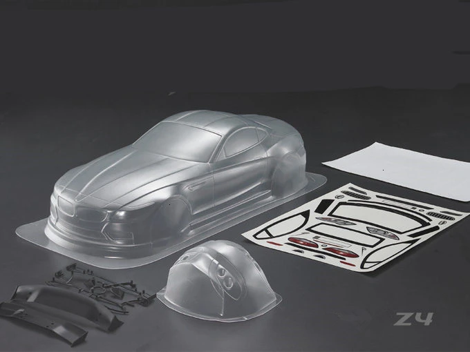 1/10 Z4 Roadster RC PC drift body shell lampshade190mm width 260mm wheelbase Transparent body shell RC hsp yokomo Mst