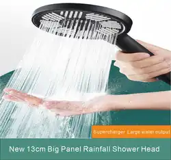 13cm Big Panel Shower Head High Pressure Rainfall Shower Set Water Saving 3 Modes Adjustable Shower Head Bathroom Accessories