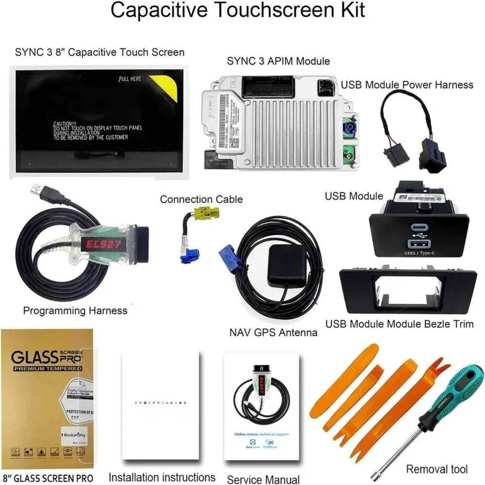 

For Ford Lincoln Factory SYNC2 to SYNC3 Upgrade Kit APIM Module with Antenna Carplay GPS Navigation 32G Storage Space with Map
