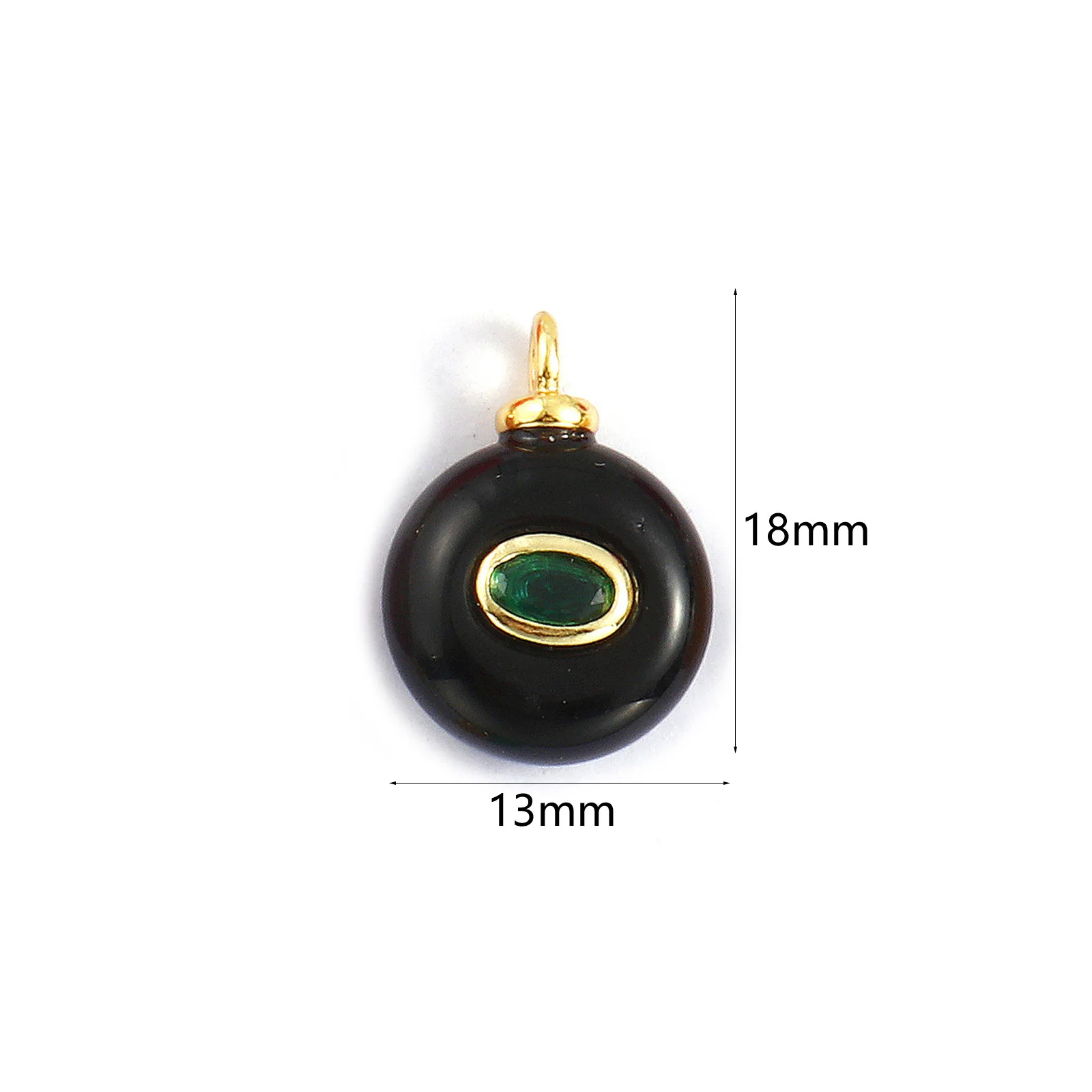 1 Piece Cubic Zirconia & Natural Stone Geometric Charms Round 18K Gold Plated Pendants For DIY Necklace Bracelet Jewelry Making