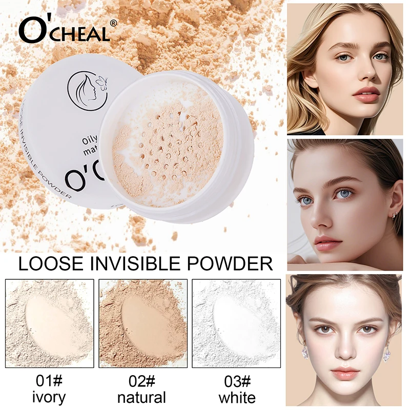 O'CHEAL Loose Invisible Powder Oil Control Waterproof Soft-focus Skin Smoothing Lightweight luminous Long-lasting Powder Makeup