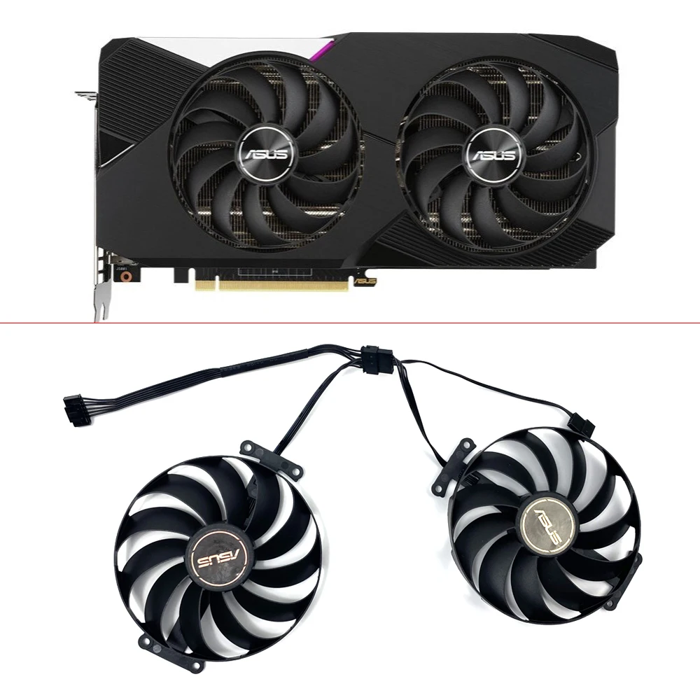 Ventilador de refrigeração para ASUS Dual GeForce, placa de vídeo Fan, Cooler, FDC10U12S9-C, 7PIN, RTX3070TI, 3060TI, RTX 3060, 3070, V2, OC Edition, Novo, 95mm