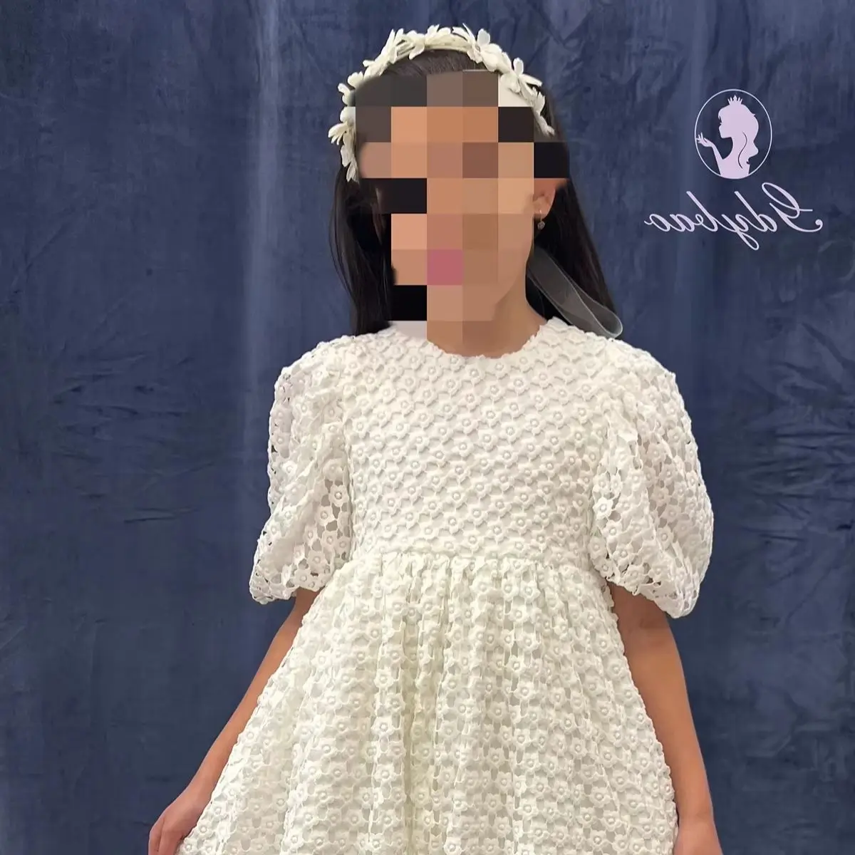 

Elegant Flower Girl Dress for Wedding Milk Lace Short Sleeves Floor Lenght Kids Birthday Party First Communion Gowns Custom