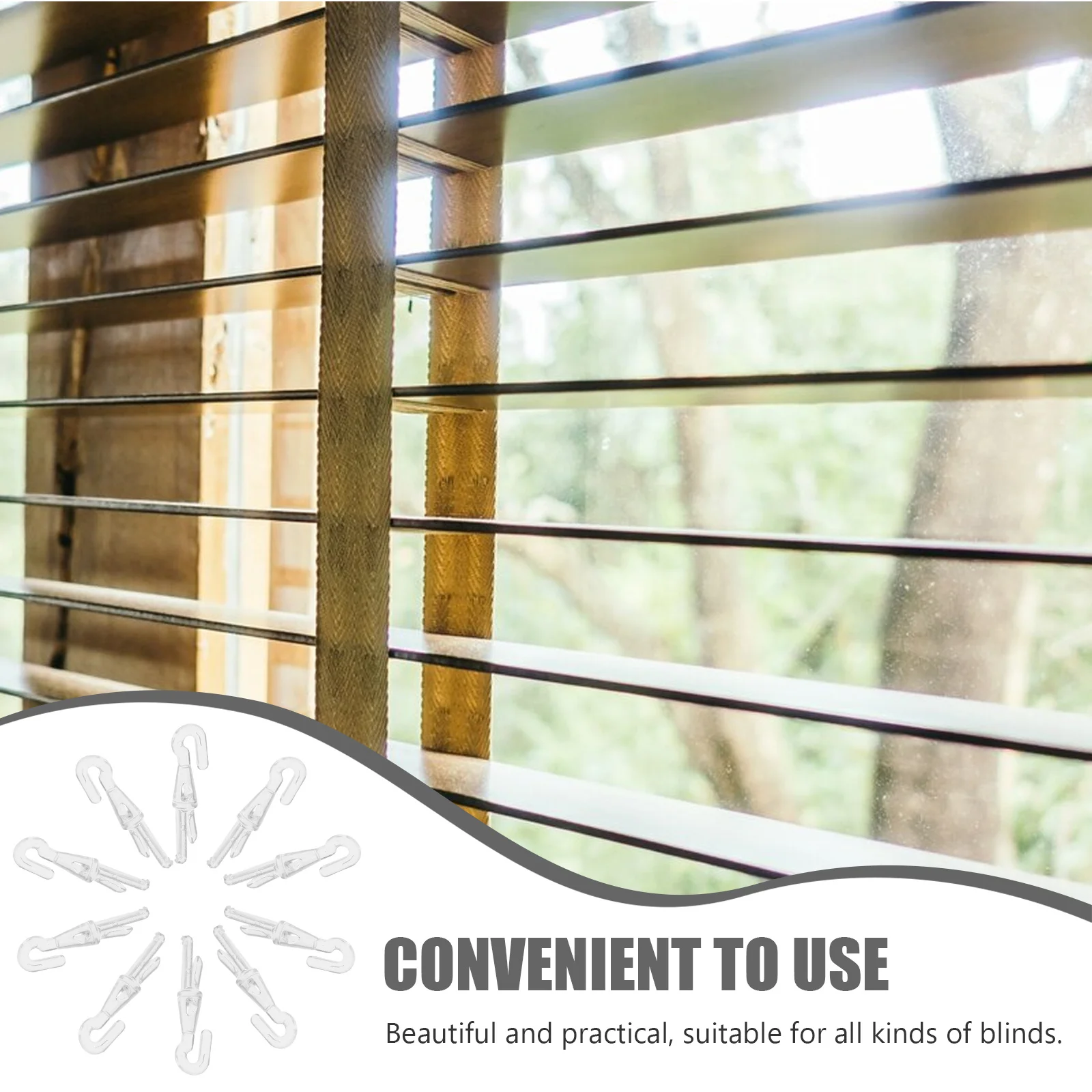 

12Pcs Alloy Blind Wand Hooks Curtain Rod Hanger Hooks for Window Blinds Easy Install Replacement Wand Tip Hook Drapery Pull