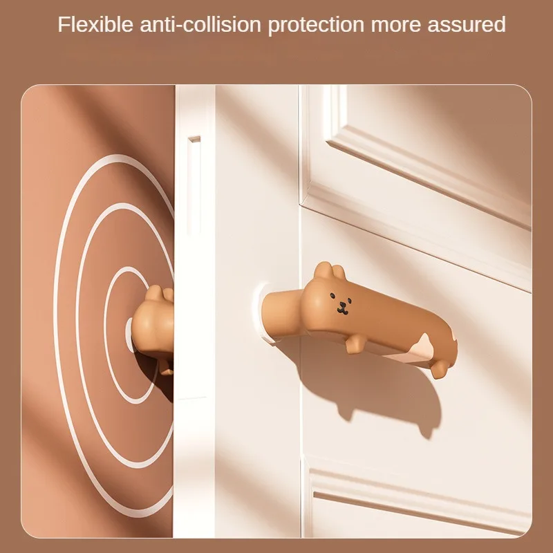 Silicone Door Handle Protective Cover Bedroom Door Bathroom Handle Silent Anti-collision Thickened Anti-collision Pad Wall Cover