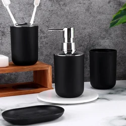 Bathroom Accessory Set, 4 pcs Bathroom Accessories Set Include Lotion Soap Dispenser Toothbrush Holder Soap Dish Modern Bathroom