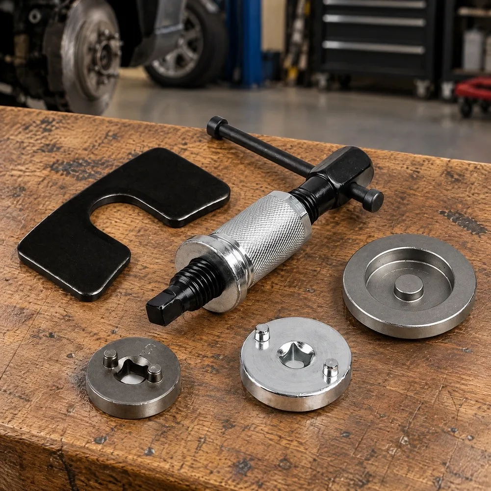 5-Pc Brake Caliper Piston Compressor Tool Set Designed for Use During Routine Brake Pad Replacement Procedures