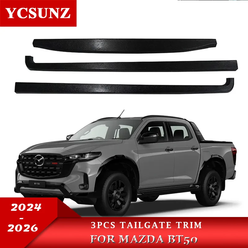 3pcs Tailgate Trim Protector For Mazda BT50 BT-50 2024 2025 Rail Guard Over Rail Load Bed Liner Pickup Truck Car Accessories