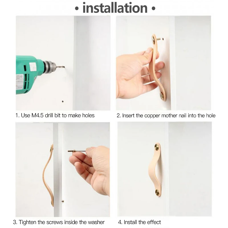 Maniglie per mobili in pelle nordica manopole per cassetti in ottone antiruggine Soft Locker Pull Chidren Baby Living Room Decoration maniglie per porte