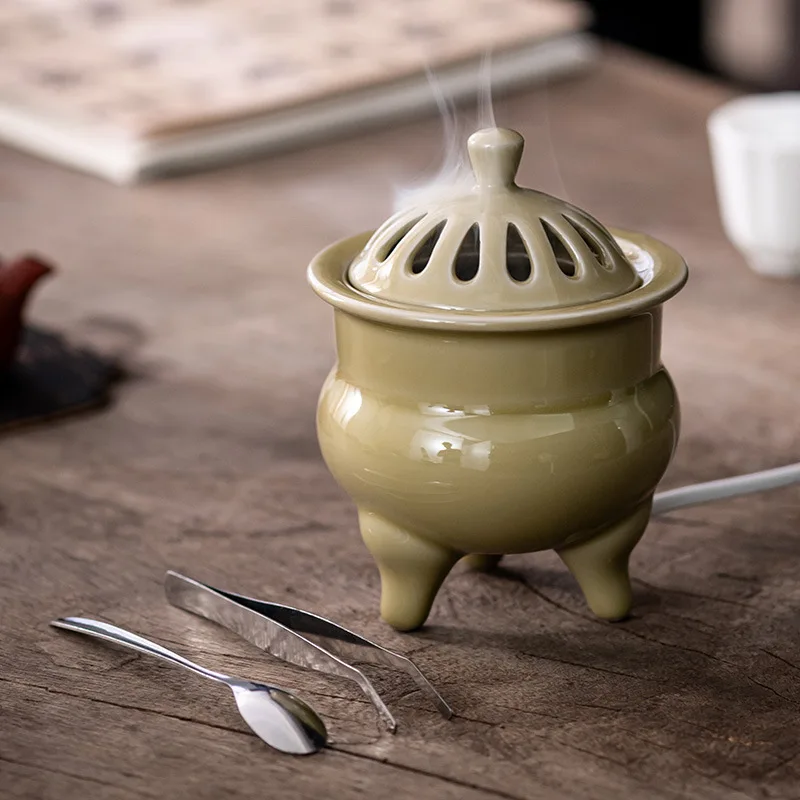 

Chinese Style High Temperature Electron Ceramics Timed Incense Burner Household Temple Worship Study Rooms Meditation Bedroom