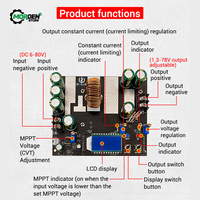 ZK-SJ20 700W Buck Converter CC CV Module DC 7-80V to 1.4-79V 20A Voltage Regulator Voltmeter Step-Down Board  Power Supply