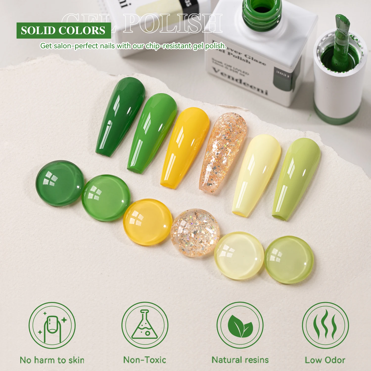 Vendeeni عالية الصباغ 6 ألوان جيل طلاء الأظافر مجموعة الأشعة فوق البنفسجية هلام طقم أظافر بولي TPO HRMA الحرة OEM/ODM 15 مللي الأفوكادو اللون هلام طلاء الأظافر #6