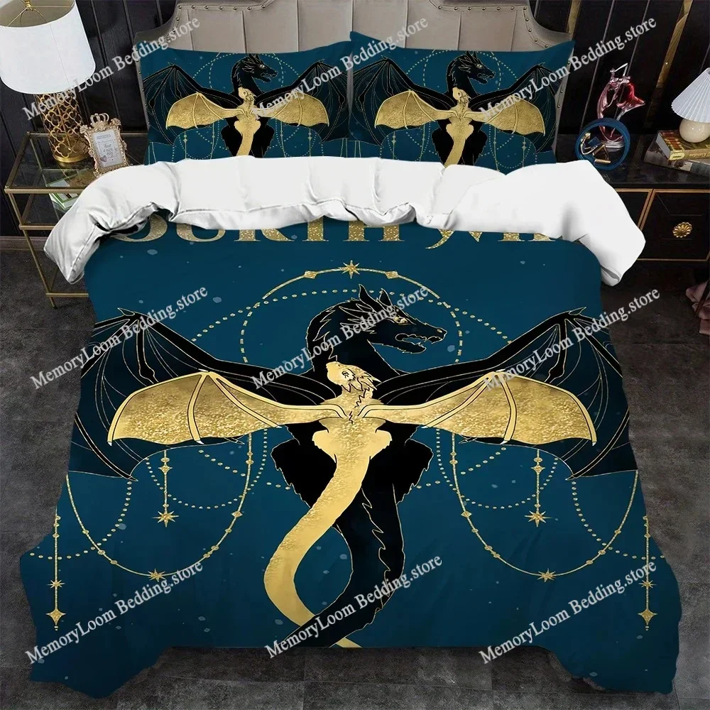 Fantasy Novels F-Fourth-Wings Duvet Cover Set Home Style Bedding Soft Laundry Cotton Bed Student Dormitory Gift Home Textile741