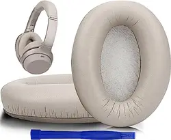 Replacement Ear Pads for Sony WH-1000XM3 noise-canceling headphones with protein-leather , acoustic memory foam ear pads (gold)