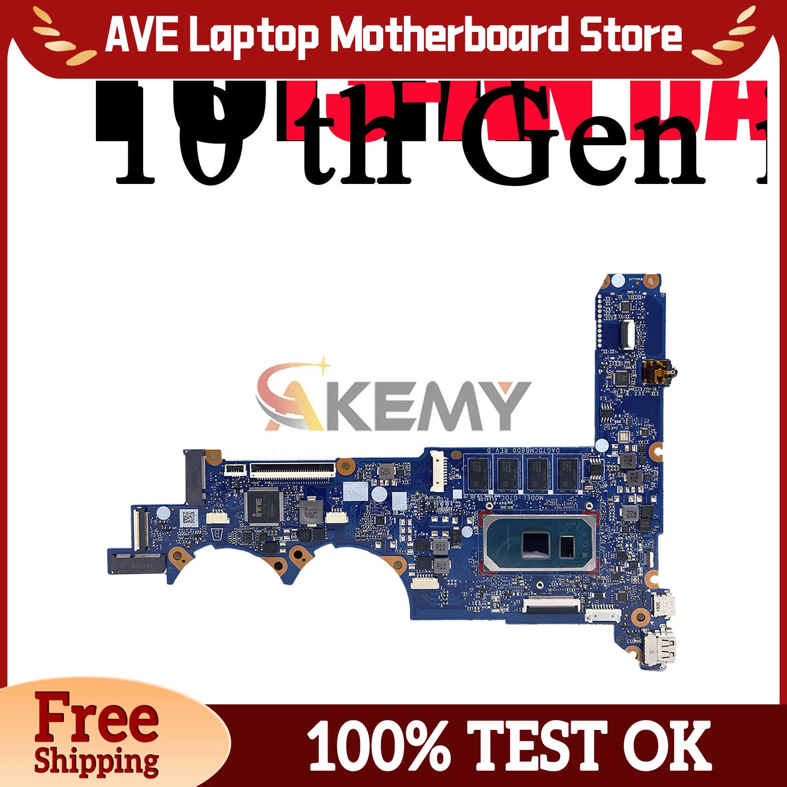 

DAG7DCMB8D0 For HP Pavilion 13-AN Laptop Motherboard With i3 i5 i7 10th Gen CPU 8GB RAM L68367-601 L68368-601 100% Fully Tested
