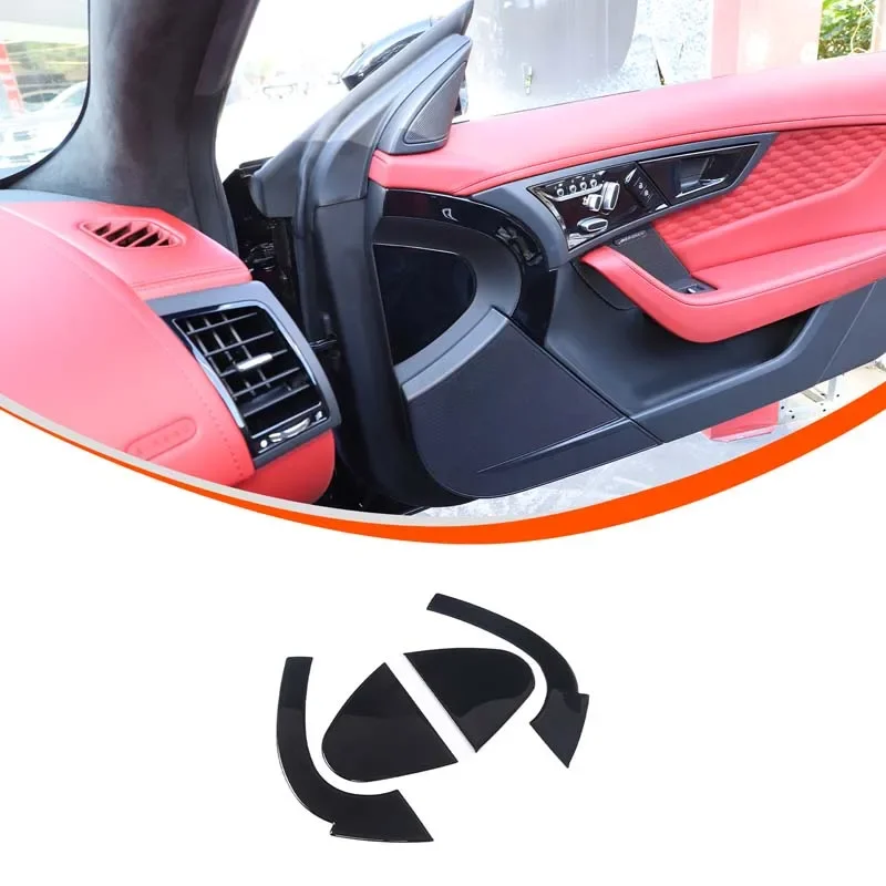 

For 13+ Jaguar F-TYPE Door Anti-collision Cushions, Car Door Protective Pad Stickers, Epoxy/Gloss Black (Soft) 4PCS