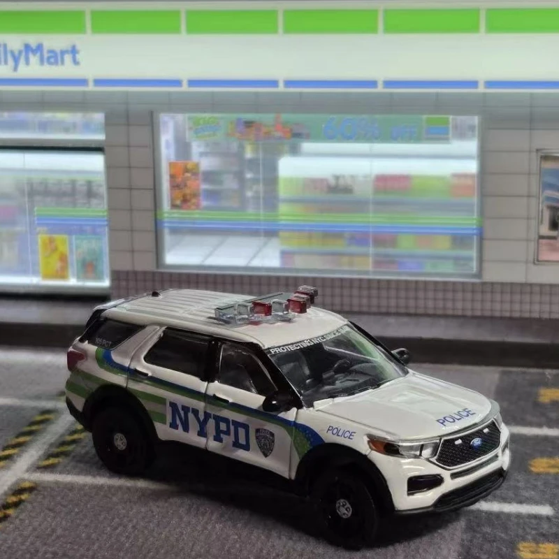 

1:64 2023, Ford Police Interceptor, утилита, высокая имитация сплава, модель автомобиля, Коллекционная игрушка, подарок, сувенир, демонстрационный орнамент