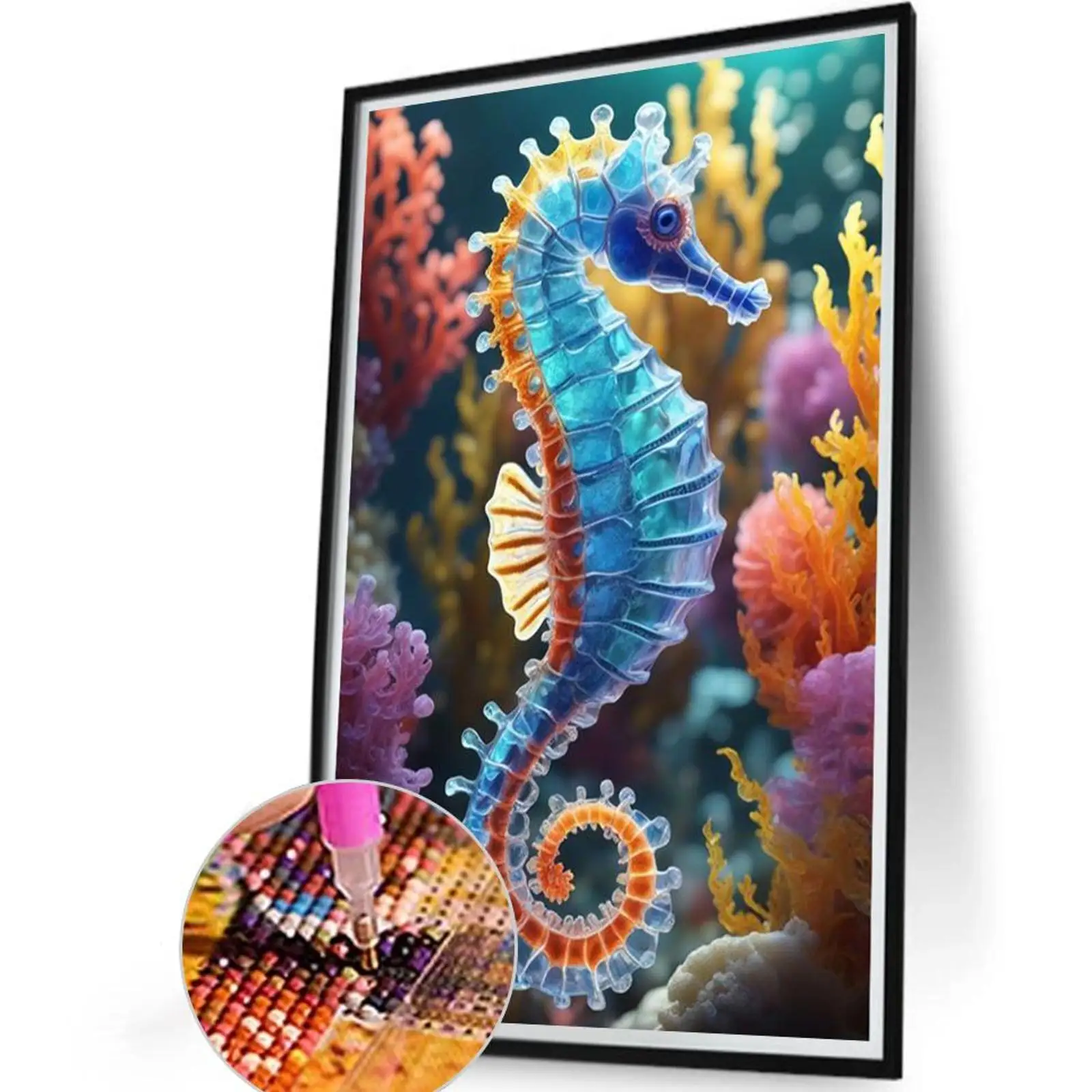 

5D DIY Full Round Drill Diamond Painting Seahorse Home Decor Art Craft 40x60cm